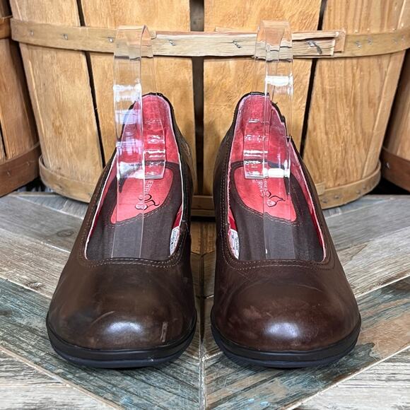 Merrell Evera Brown Leather 2.75" Heel Cycling Comfort Slip-On Pumps Womens 7 - Picture 4 of 12